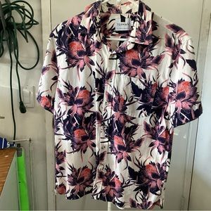 Topman Floral Short Sleeve Shirt SIZE L